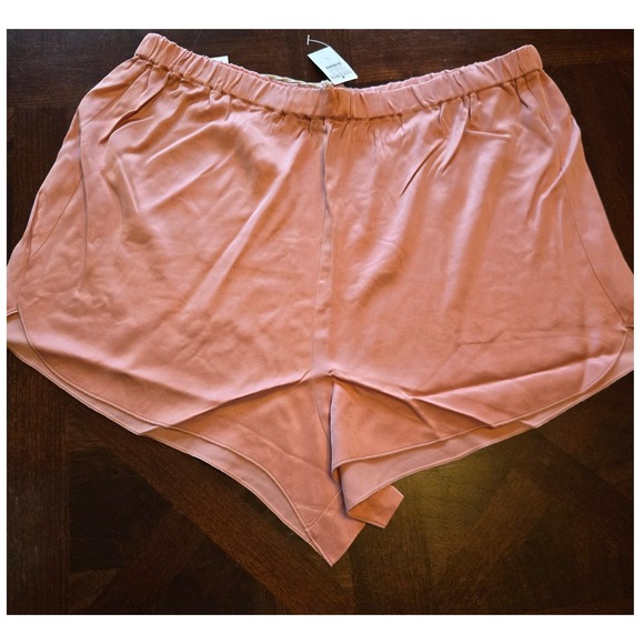 Haven Well Within Pants - Haven Well Within Rose Pink Cupro Viscose Tulip Hem Pull On Shorts TR5479 L NEW